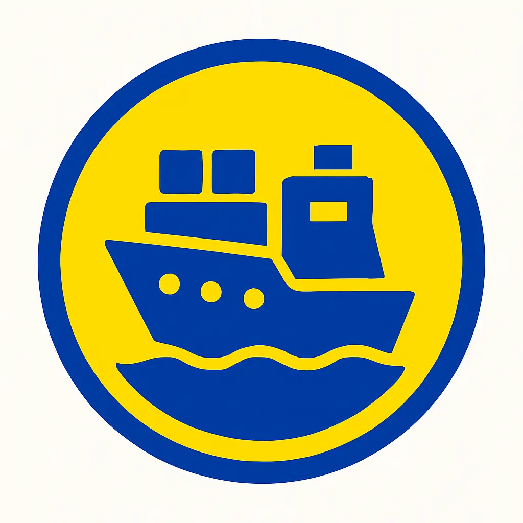 Team ZX1 commercial shipping industry icon showing a cargo ship, representing marine lubrication for freight vessels.