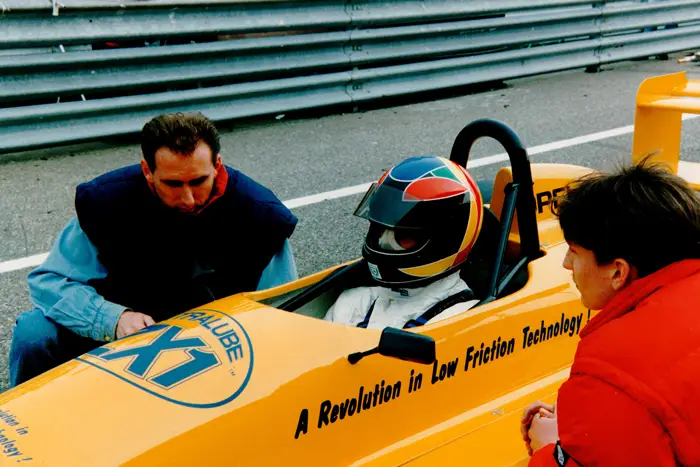 Jan Magnussen in Opel race car with Extralube ZX1 branding during Team ZX1’s early motorsport history.