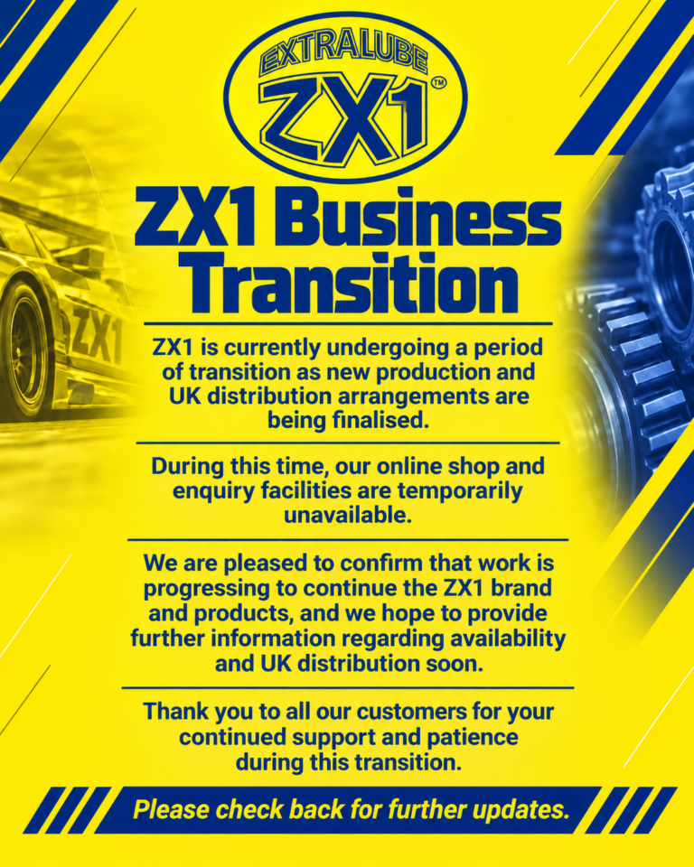 ZX1 business transition notice confirming online sales are paused while new production and UK distribution arrangements are being finalised.